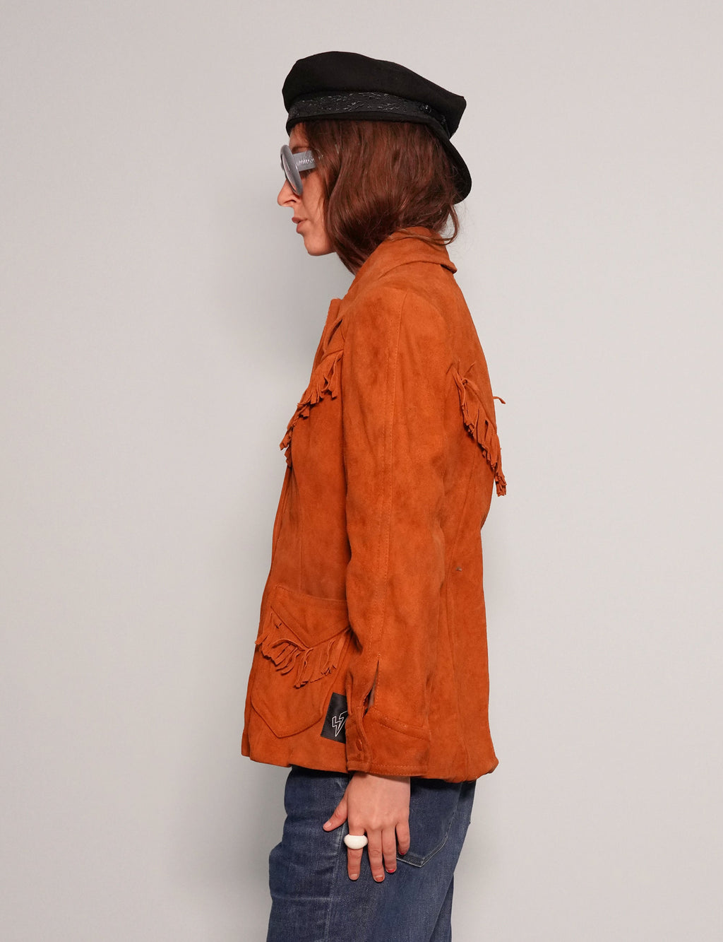 Orange Leather Cowgirl Jacket
