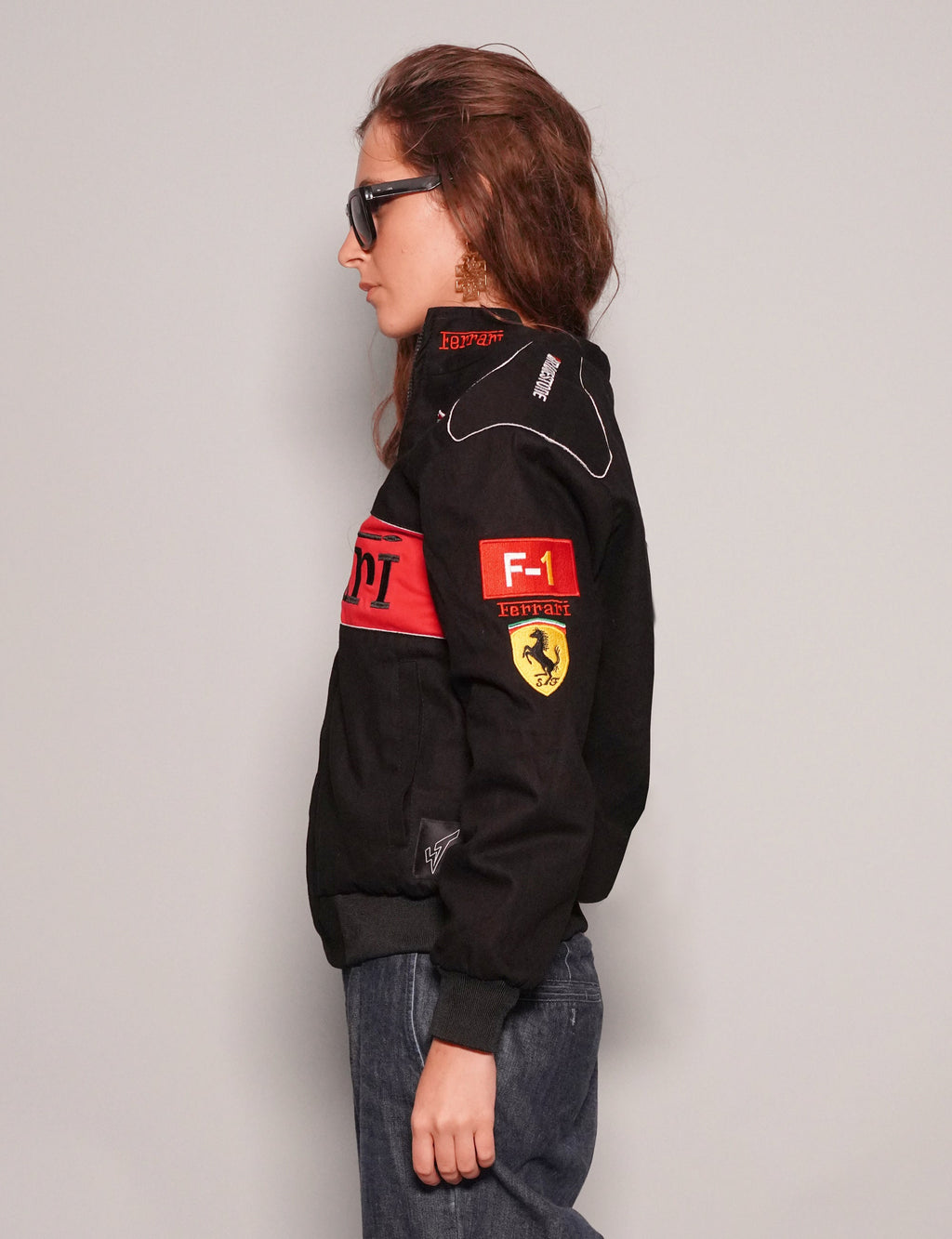 Black Ferrari Racing Jacket Vintage