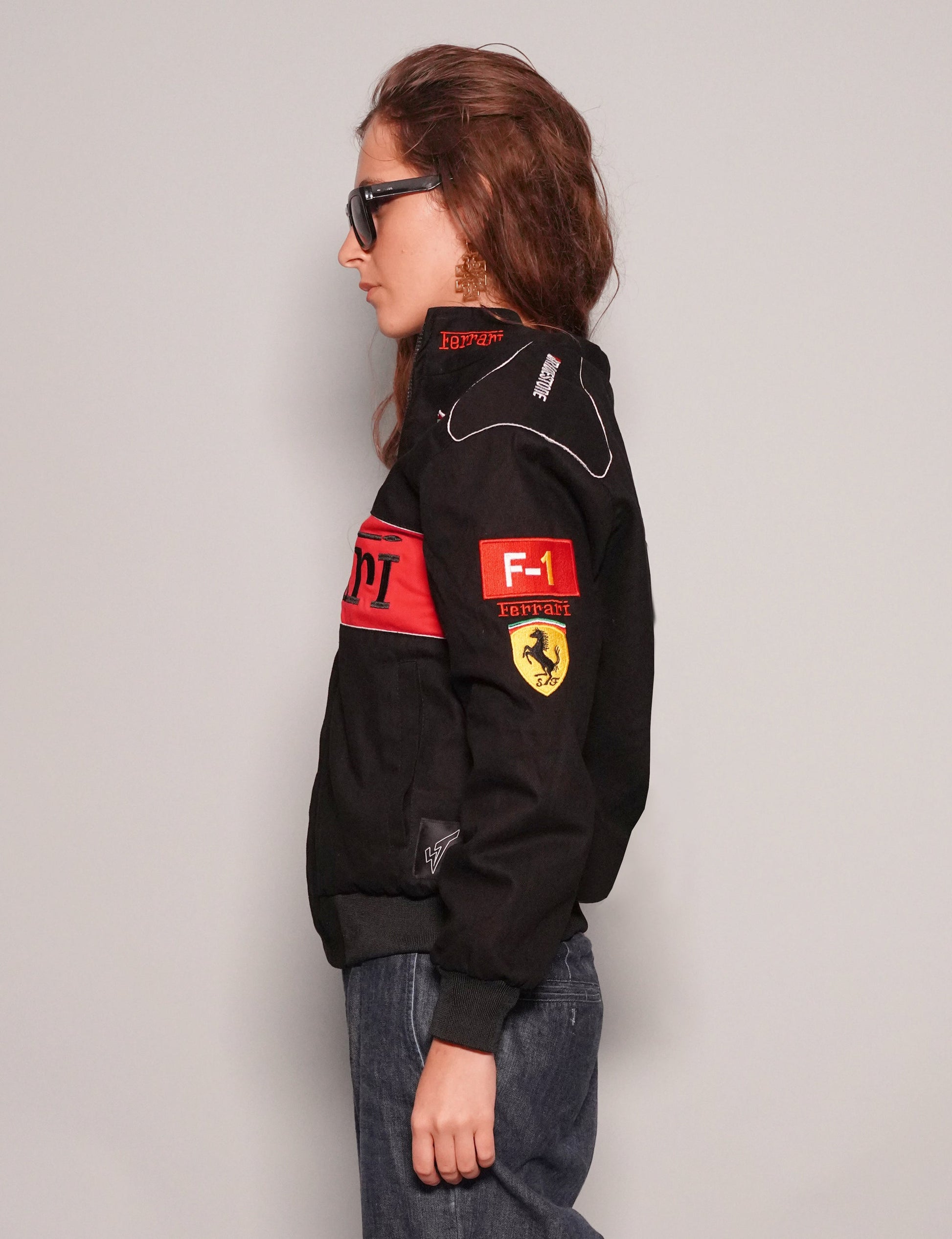 Black Ferrari Racing Jacket Vintage