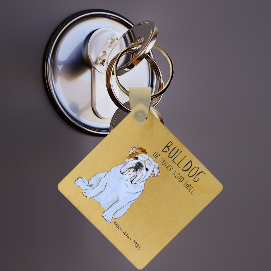 Bulldog Key Keeper Wooden Keyring