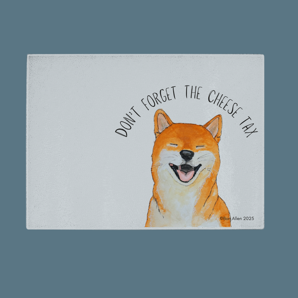 Shiba Inu Glass Chopping Board A3