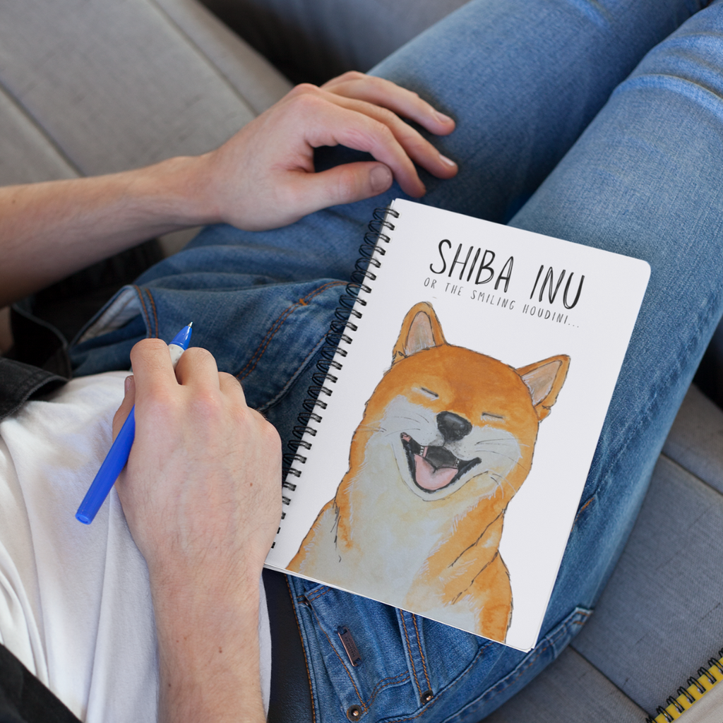 Plotting My Escape Shiba Inu Fabric Notebook