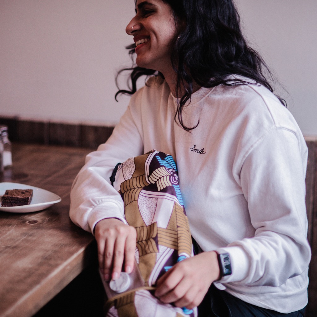 Kapha Yoga Bag in White, Brown and Blue