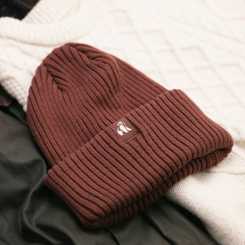 Organic Cotton Beanie in Burgundy