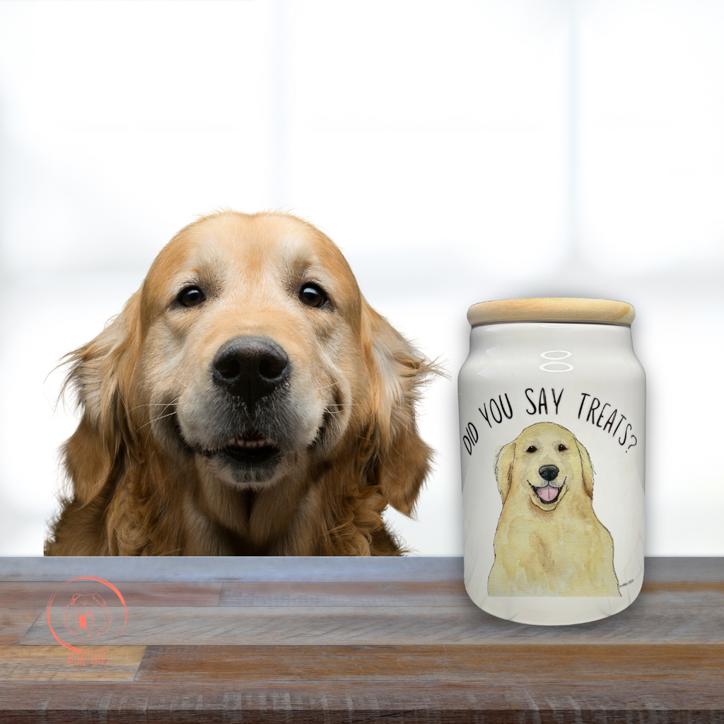 Golden Retriever Ceramic Treat Jar with Airtight Lid