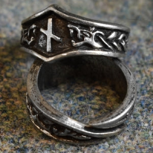 Naudiz Letter N Rune Ring - Adjustable