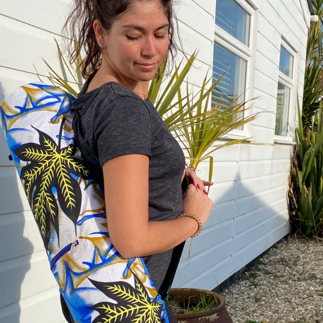 Handmade Yoga Bag in African Wax and Cotton