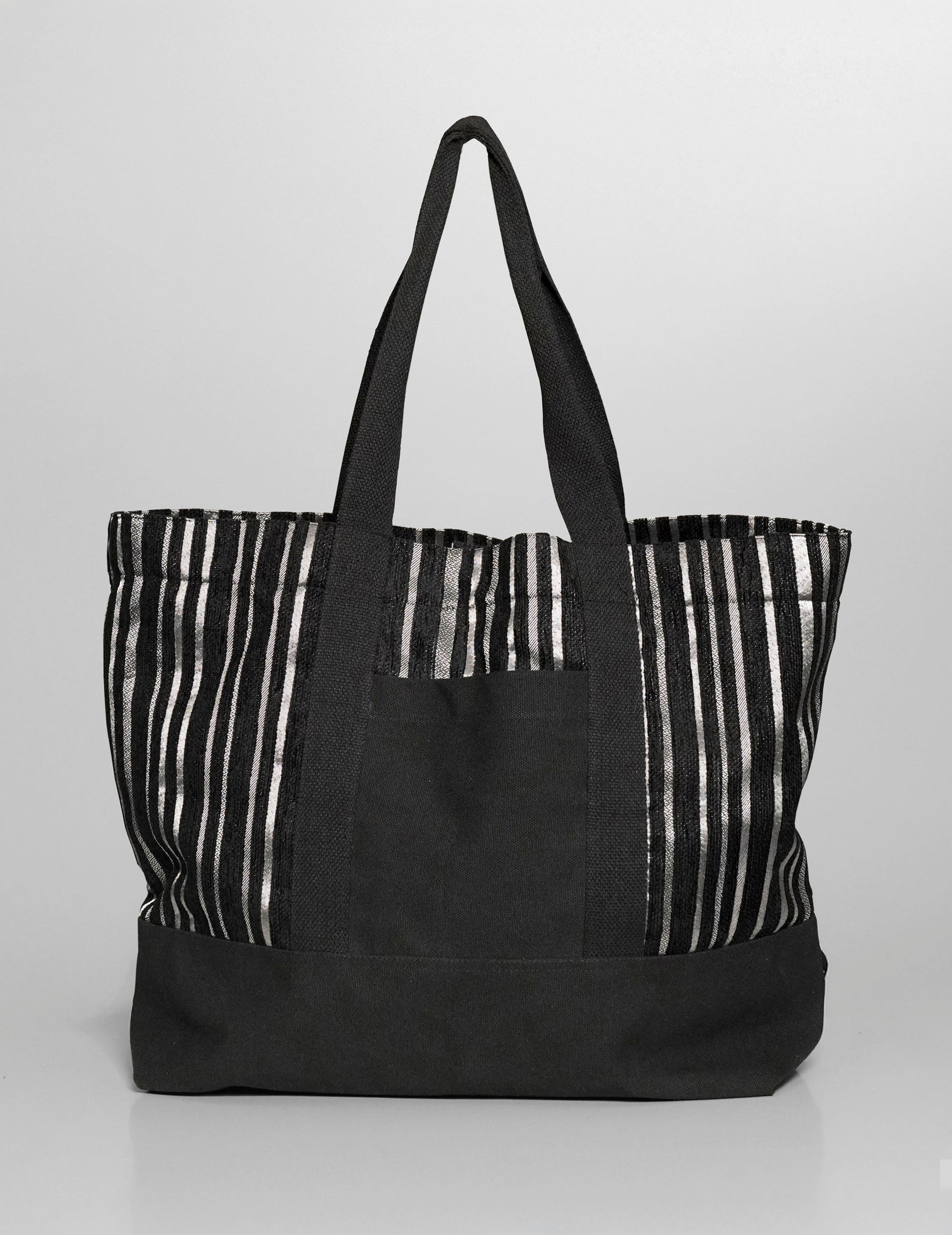 Cotton and Velvet Jacquard Stripe Holdall Bag