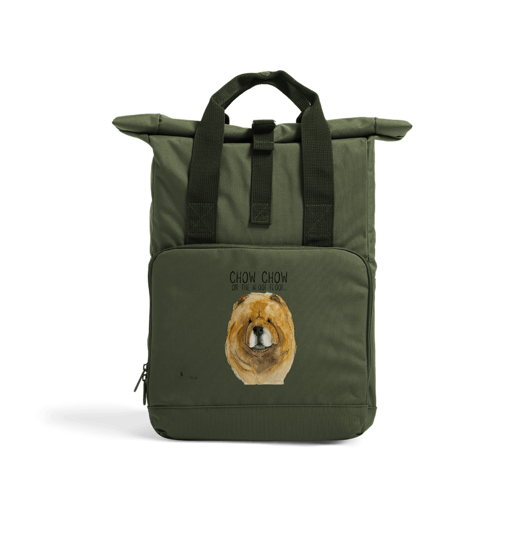 Red Chow Chow Roll Top Backpack for Dog Lovers