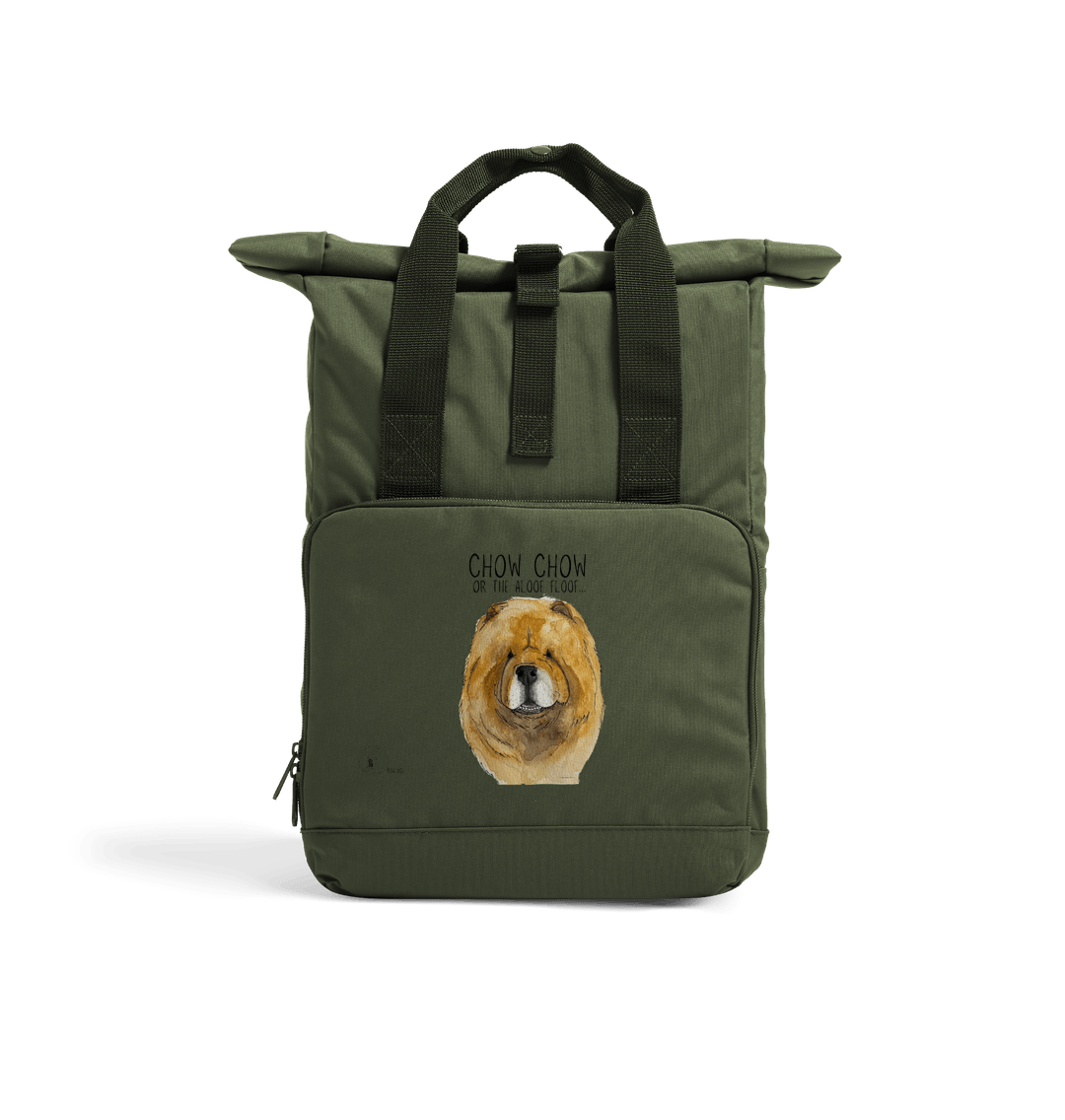Red Chow Chow Roll Top Backpack for Dog Lovers
