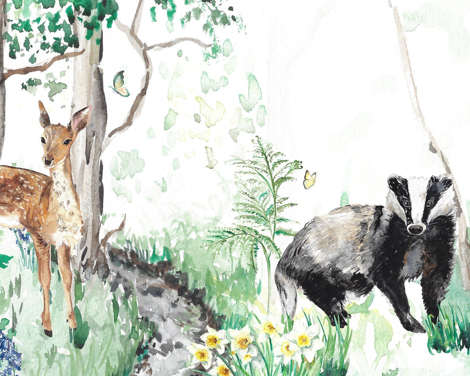 Woodland Animals Children's Mural Wallpaper