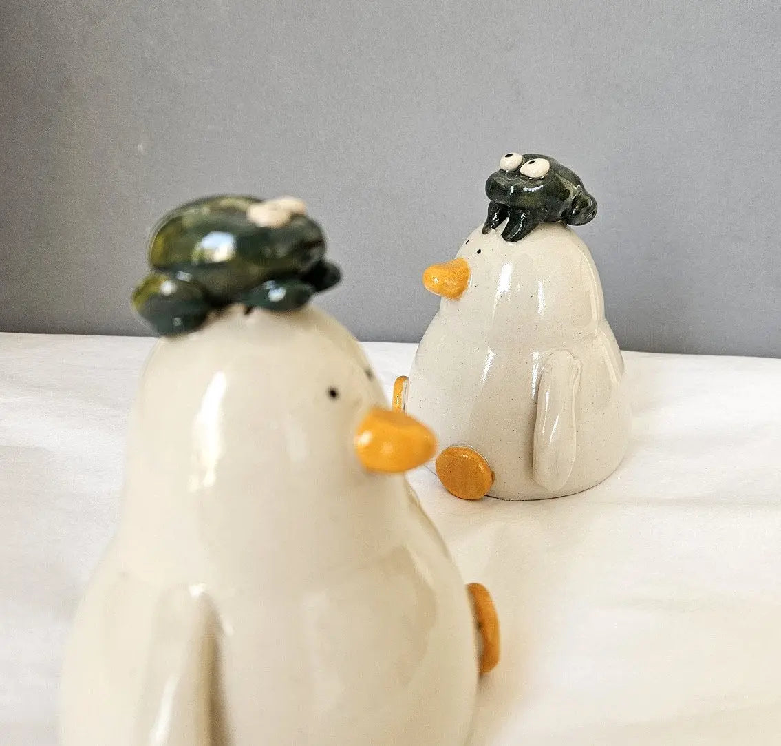 Rhydian with the Amphibian Frog Duck Ceramic Ornament