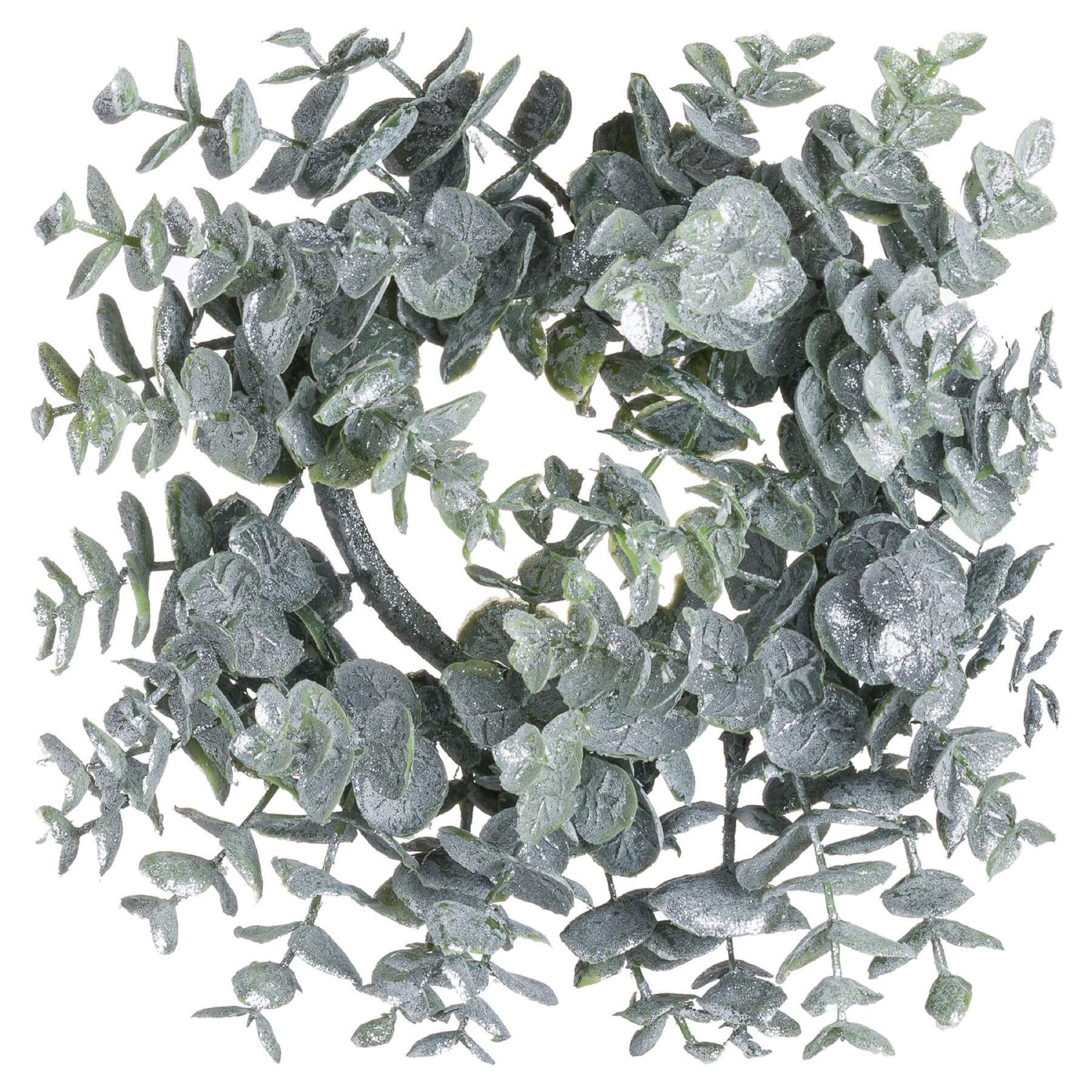 Frosted eucalyptus wreath with candle center, handcrafted winter decor for mantels or entryways. by sostter at brixbailey.com