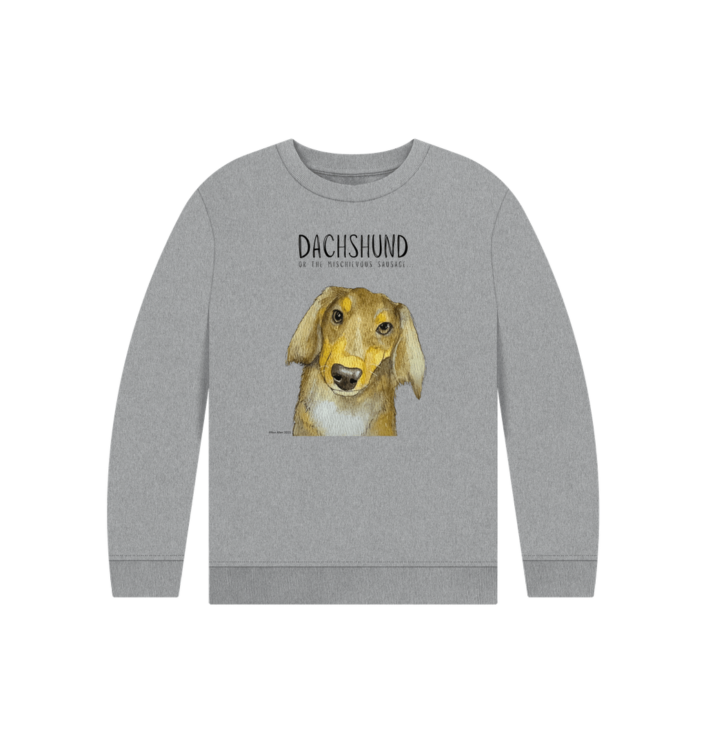 Snuggly Long Haired Sausage Dog Kids Sweatshirt