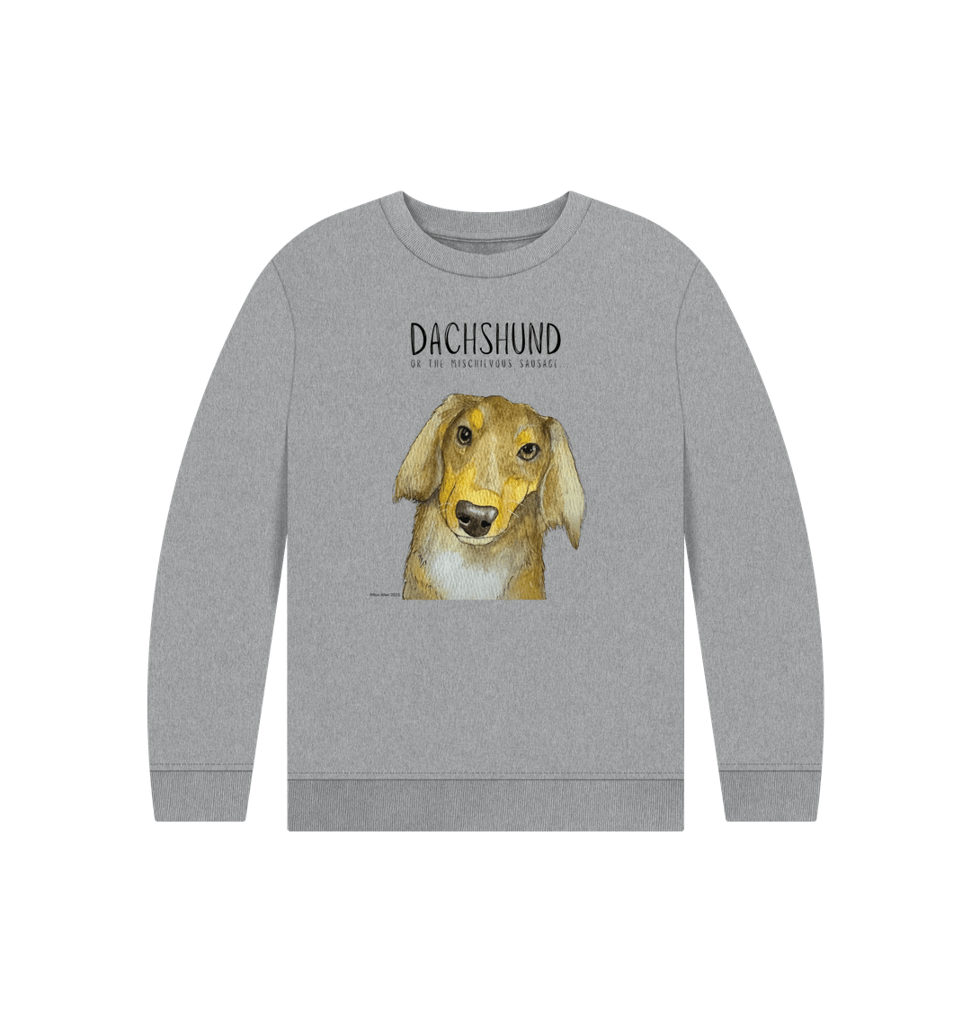 Snuggly Long Haired Sausage Dog Kids Sweatshirt