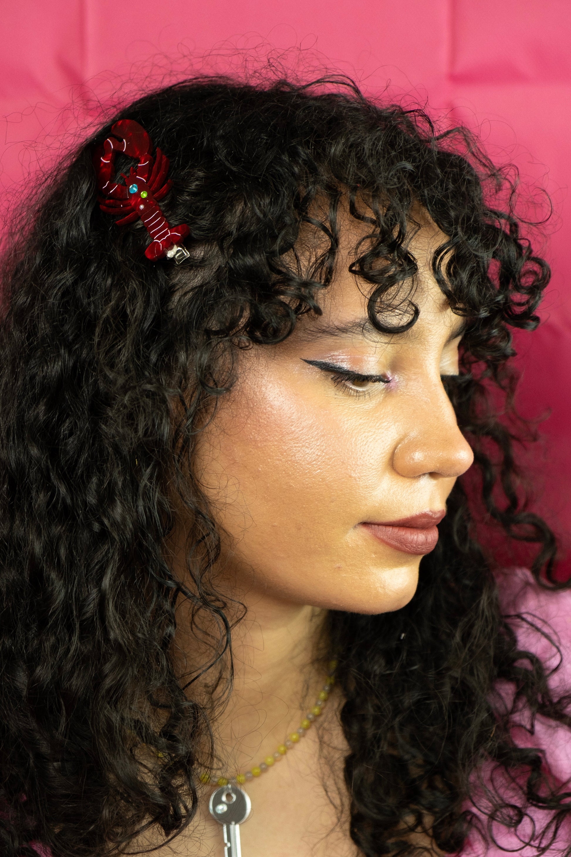 Lobster Statement Hair Clip with Coloured Gems