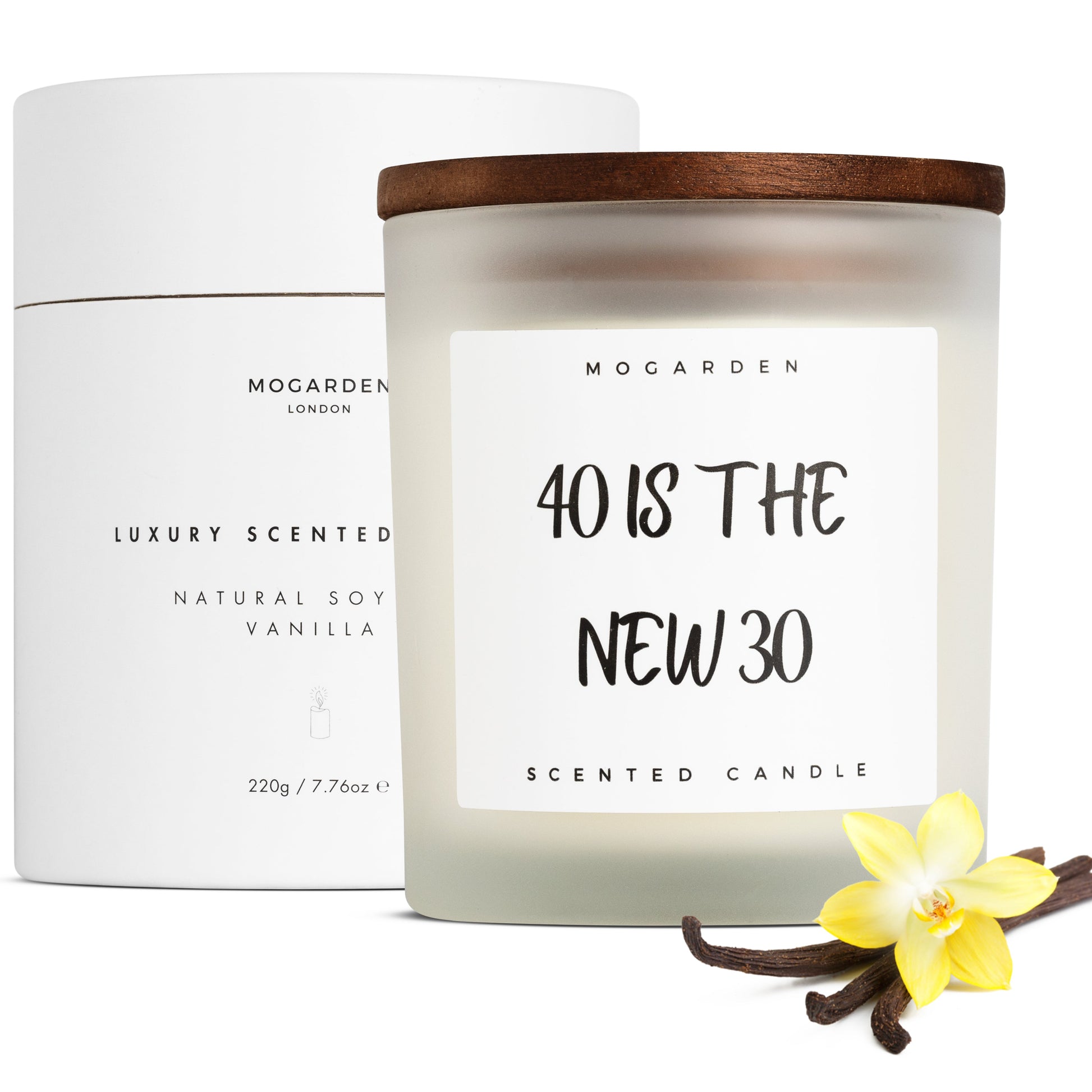 40th Birthday Luxury Vanilla Soy Candle 220g