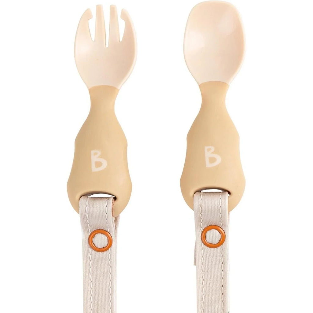 Attachable Weaning Cutlery Set for 6 Plus Months Pack of 2 Fawn