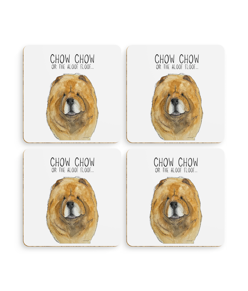 Red Chow Chow Coaster Set Pack of 4