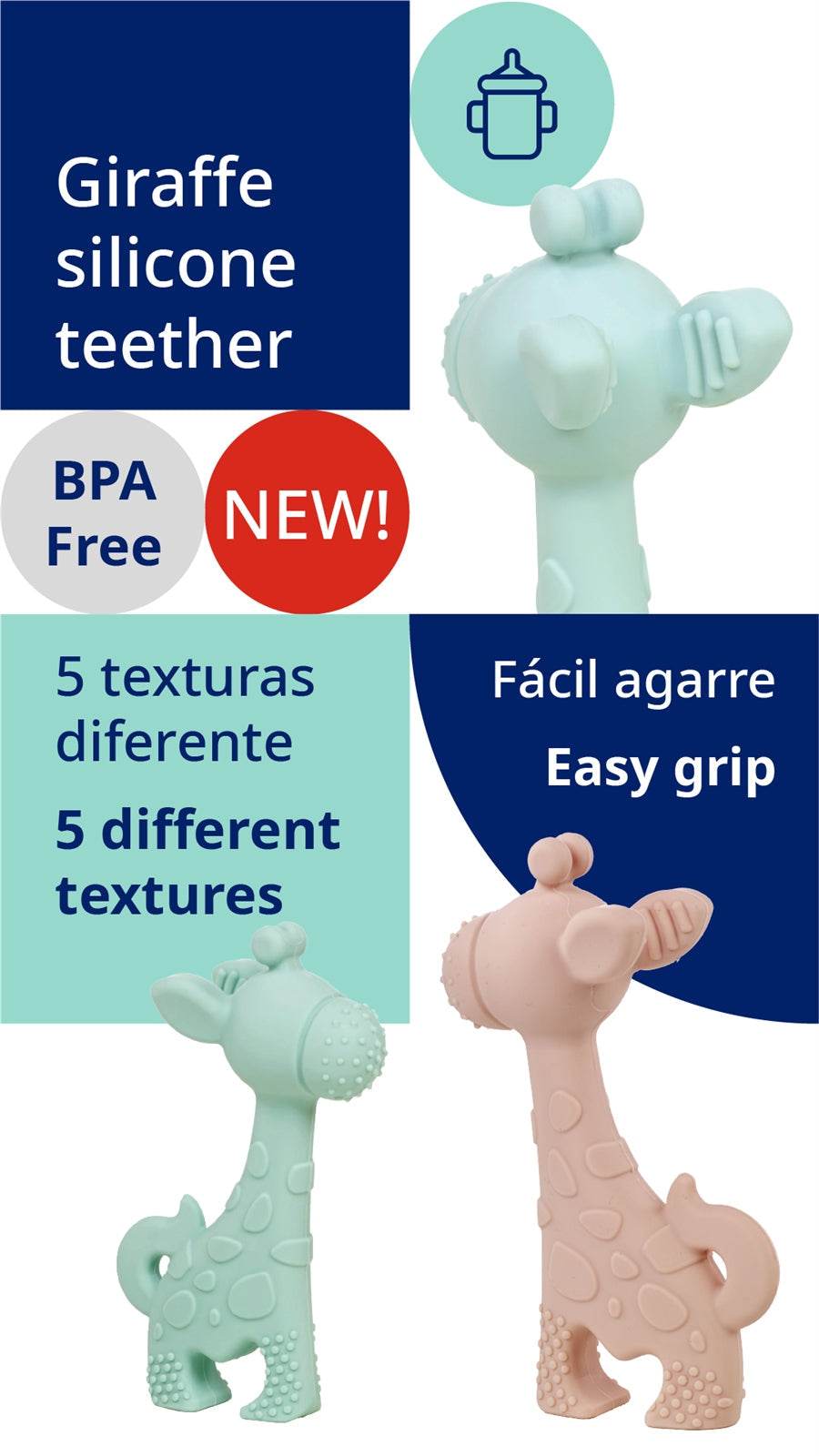 Giraffe Silicone Teether Ring for Babies