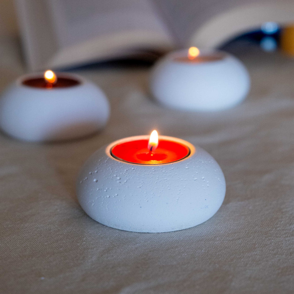 White Concrete Tealight Holder