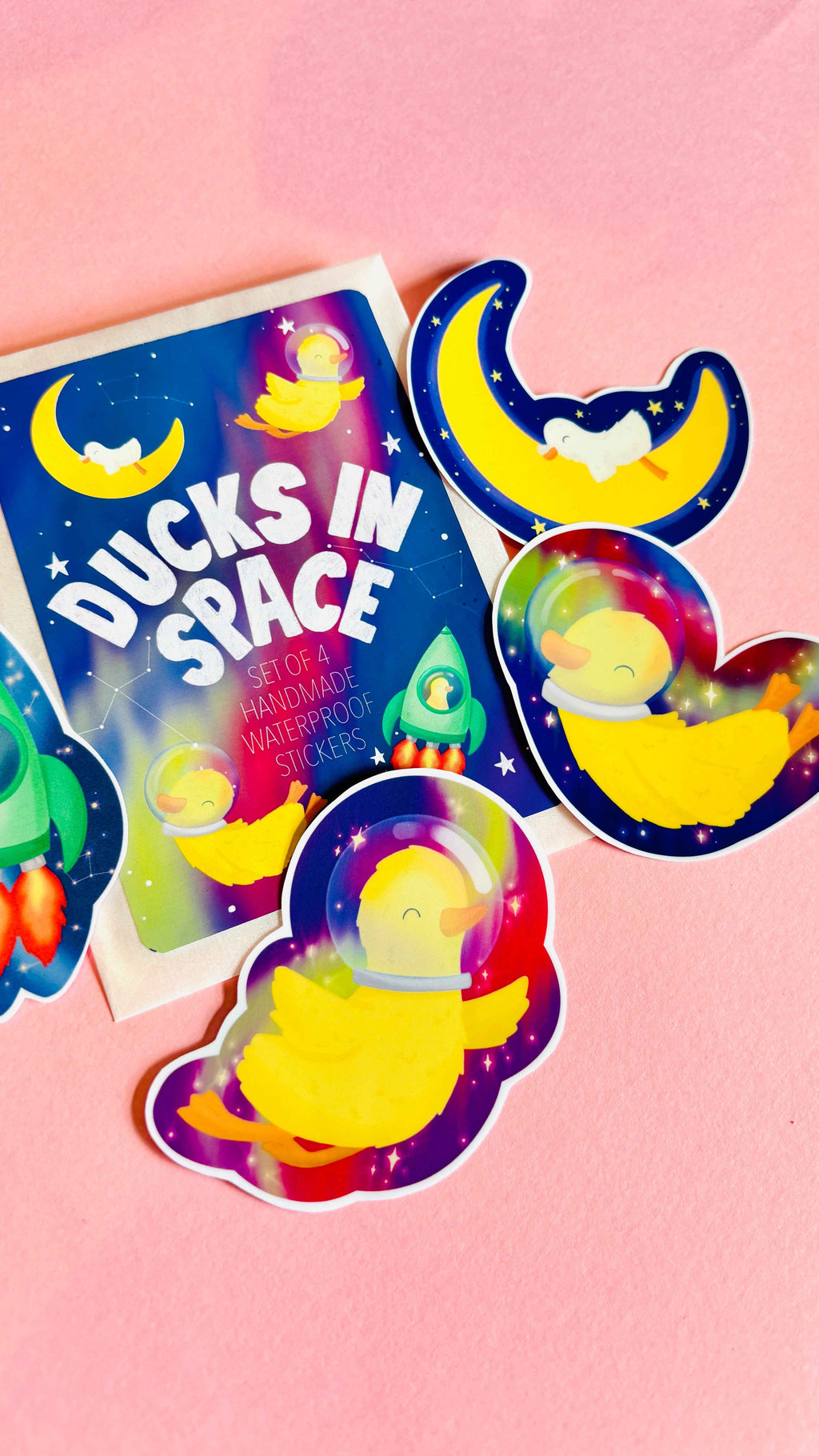 Space Duck Vinyl Sticker Set of 4