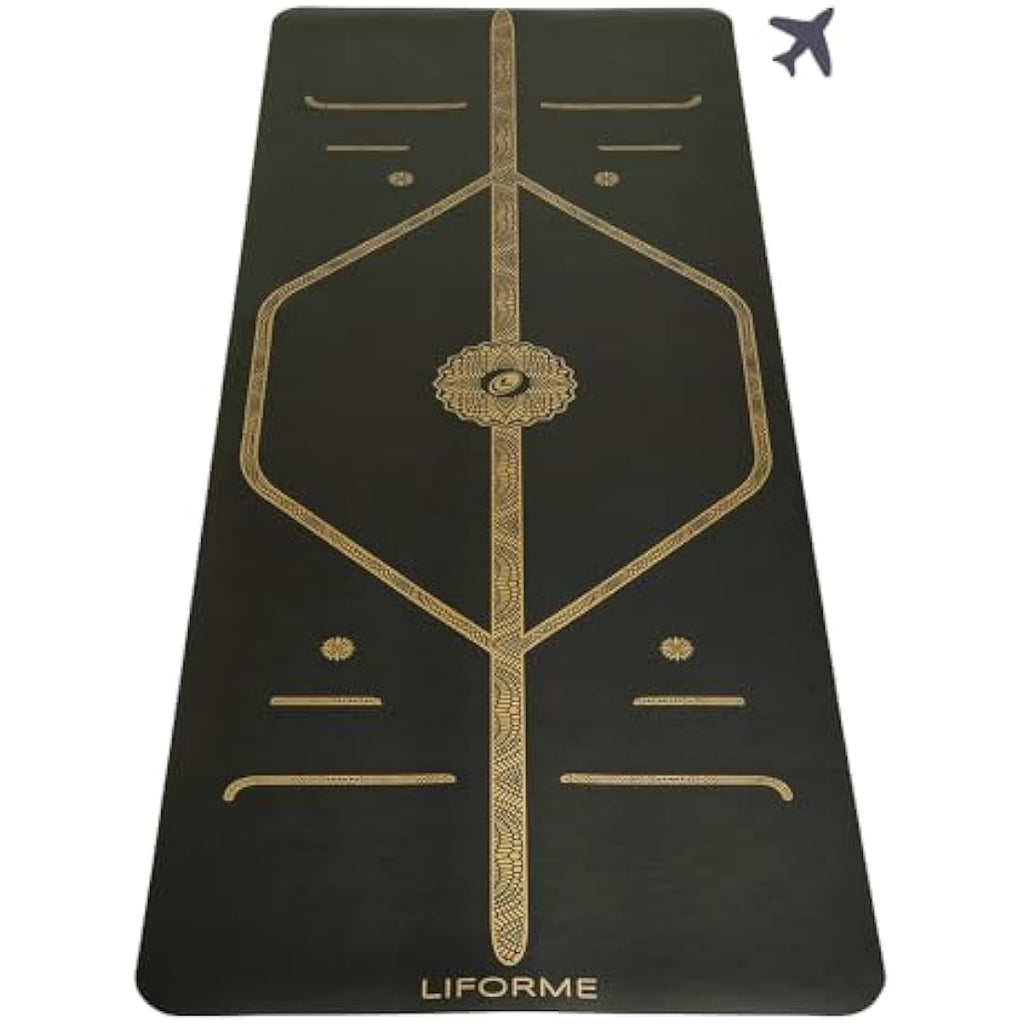 Travel Yoga Mat with Alignment System, Non-slip Grip and Eco-friendly Design