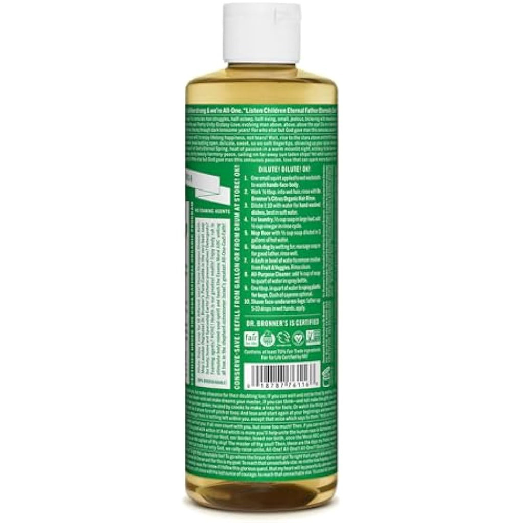 18 in 1 Almond Pure Castile Liquid Soap 473ml