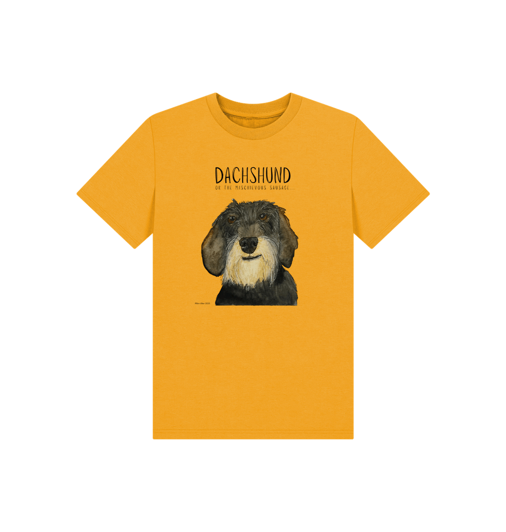 Mischievous Wire Haired Hot Dog Kids T-Shirt Small Pup Big Attitude