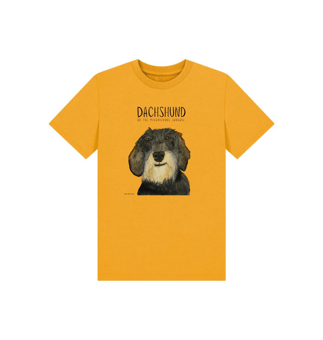 Mischievous Wire Haired Hot Dog Kids T-Shirt Small Pup Big Attitude