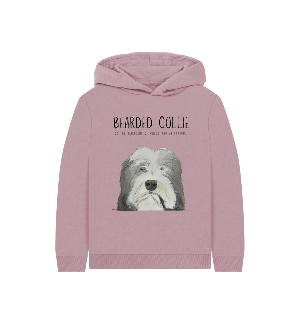 Bearded Collie Kids Hoodie in Organic Cotton