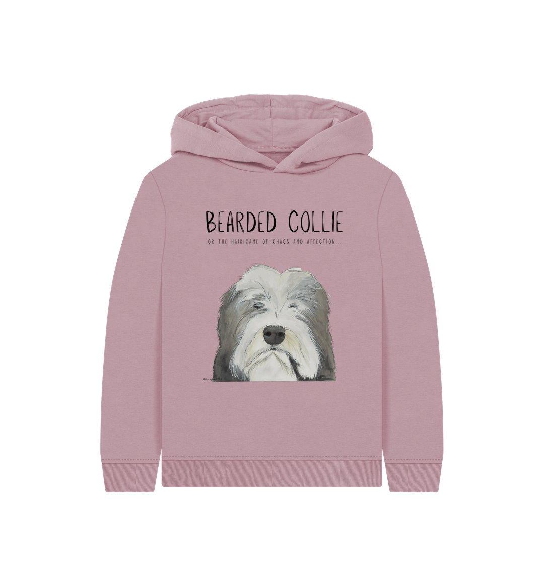 Bearded Collie Kids Hoodie in Organic Cotton
