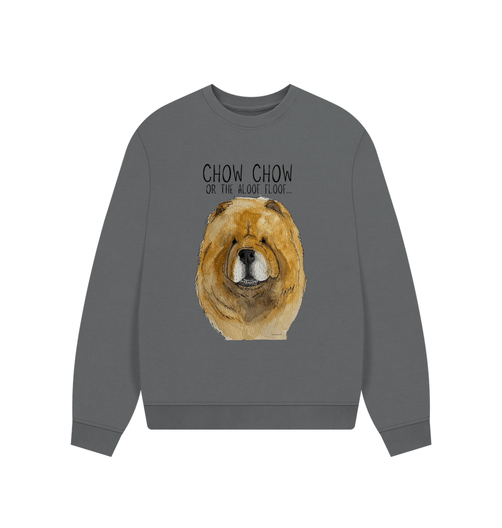 Red Chow Chow Oversized Sweatshirt for Women