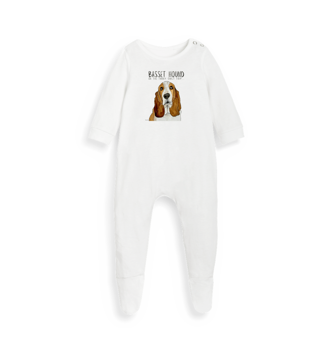 Basset Hound Baby Sleep Suit Sweet Dreams and Guilt Trips