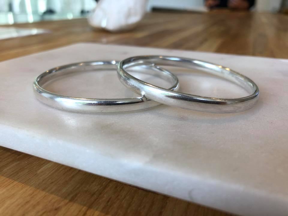 Luxury Oval Sterling Silver Bangle