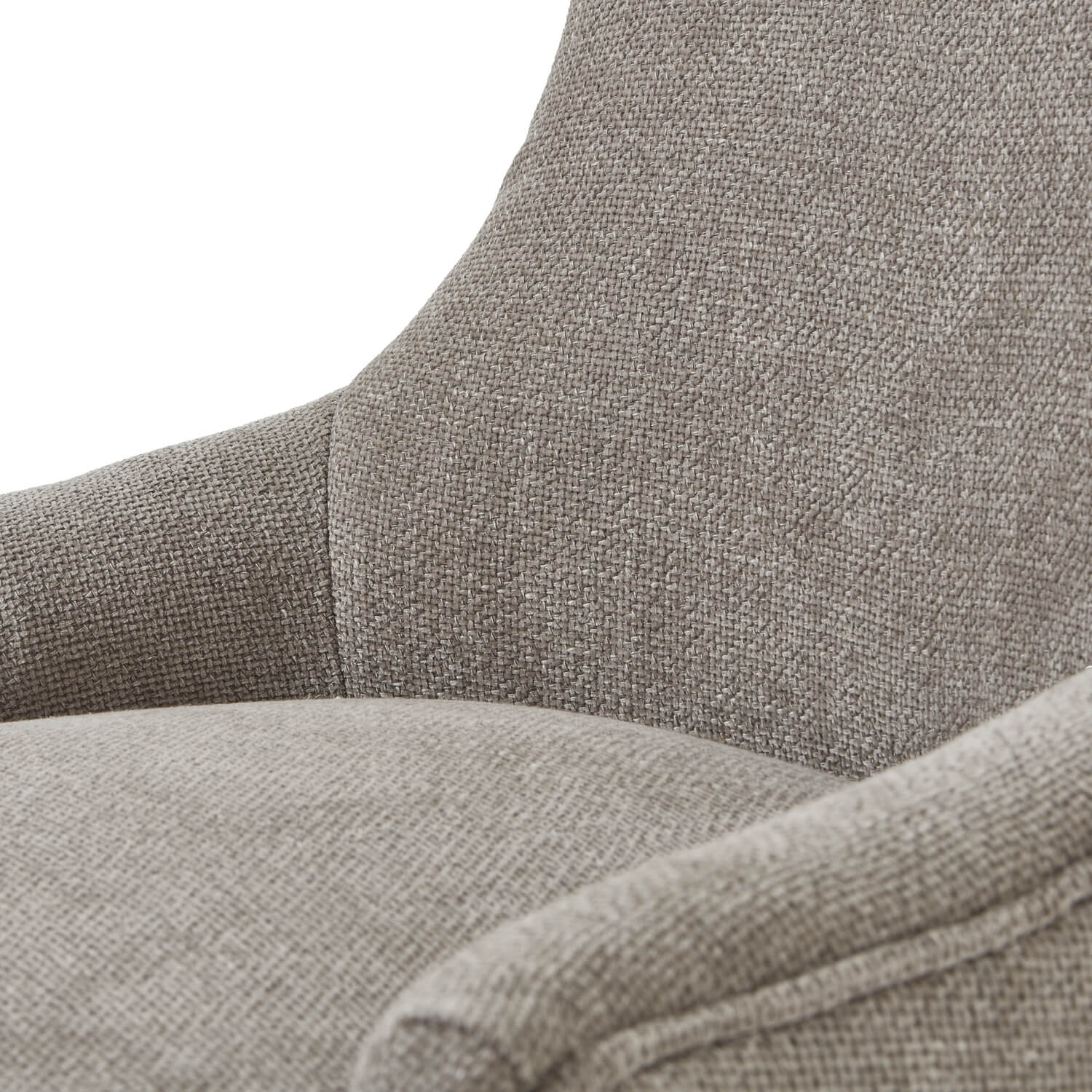 Brockham woven taupe dining chair with wooden frame and ergonomic curved design for elegant dining spaces by RoomLondon at brixbailey.com