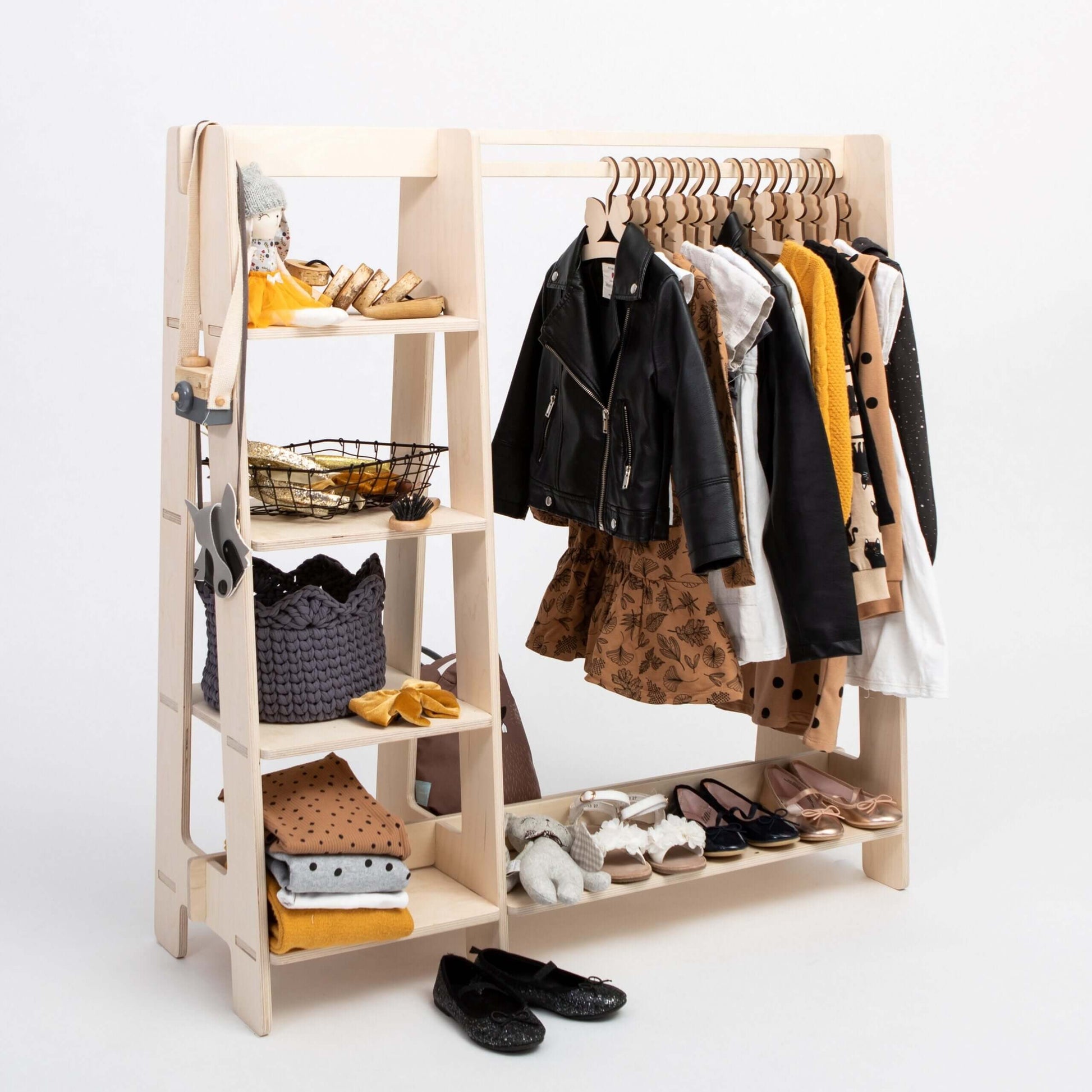 Wooden Toddler Clothing Rack – Montessori-Inspired Storage by Montessori House Bed at www.brixbailey.com