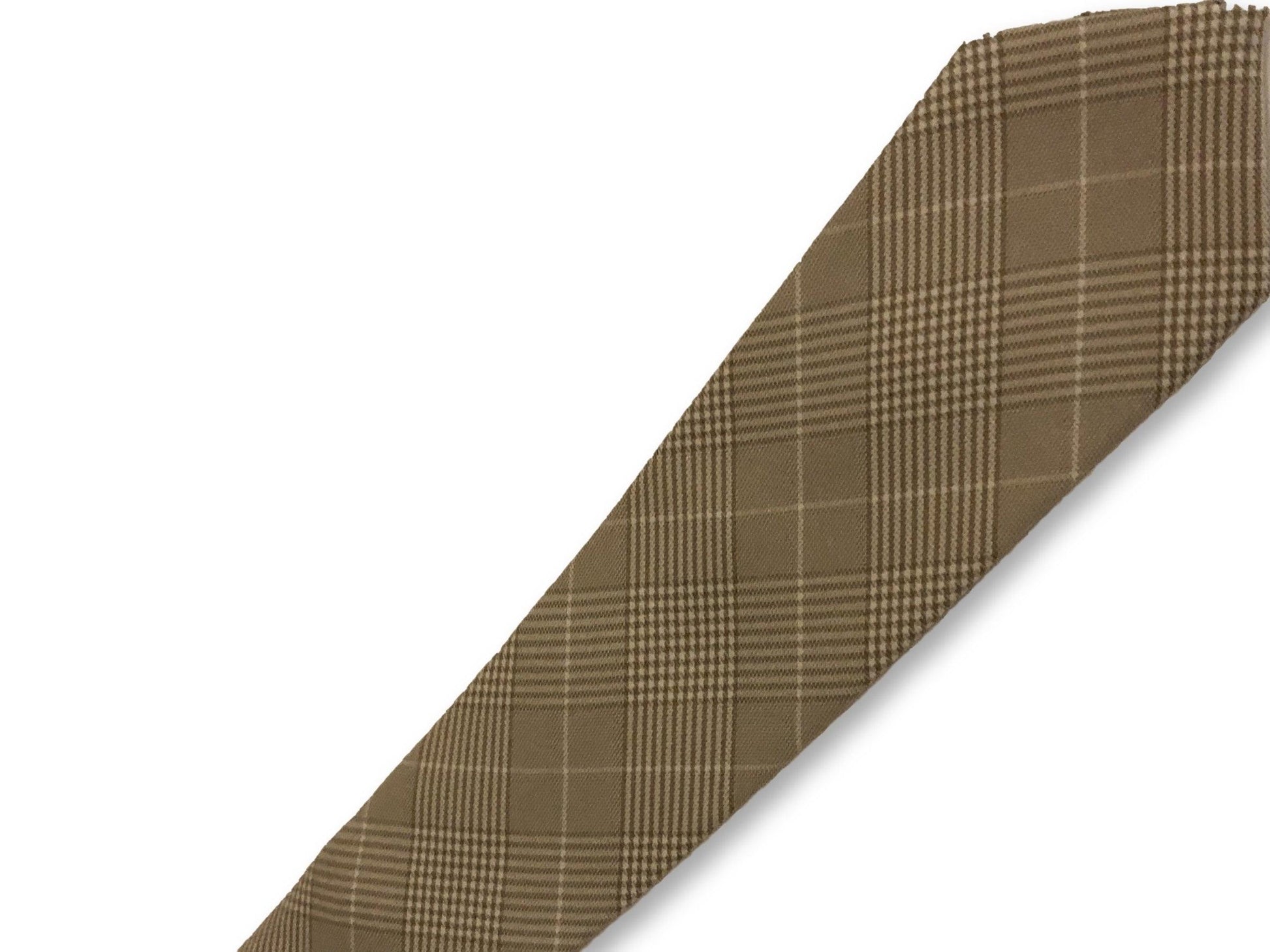 Light Sage Khaki Green Prince of Wales Check Cotton Tie