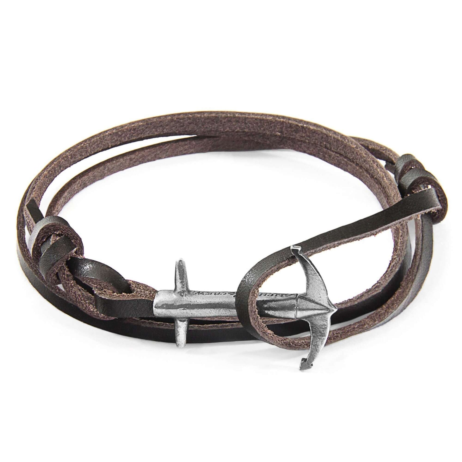 Discover the Elegance of the Dark Brown Admiral Anchor Leather Bracelet by ANCHOR & CREW at www.brixbailey.com