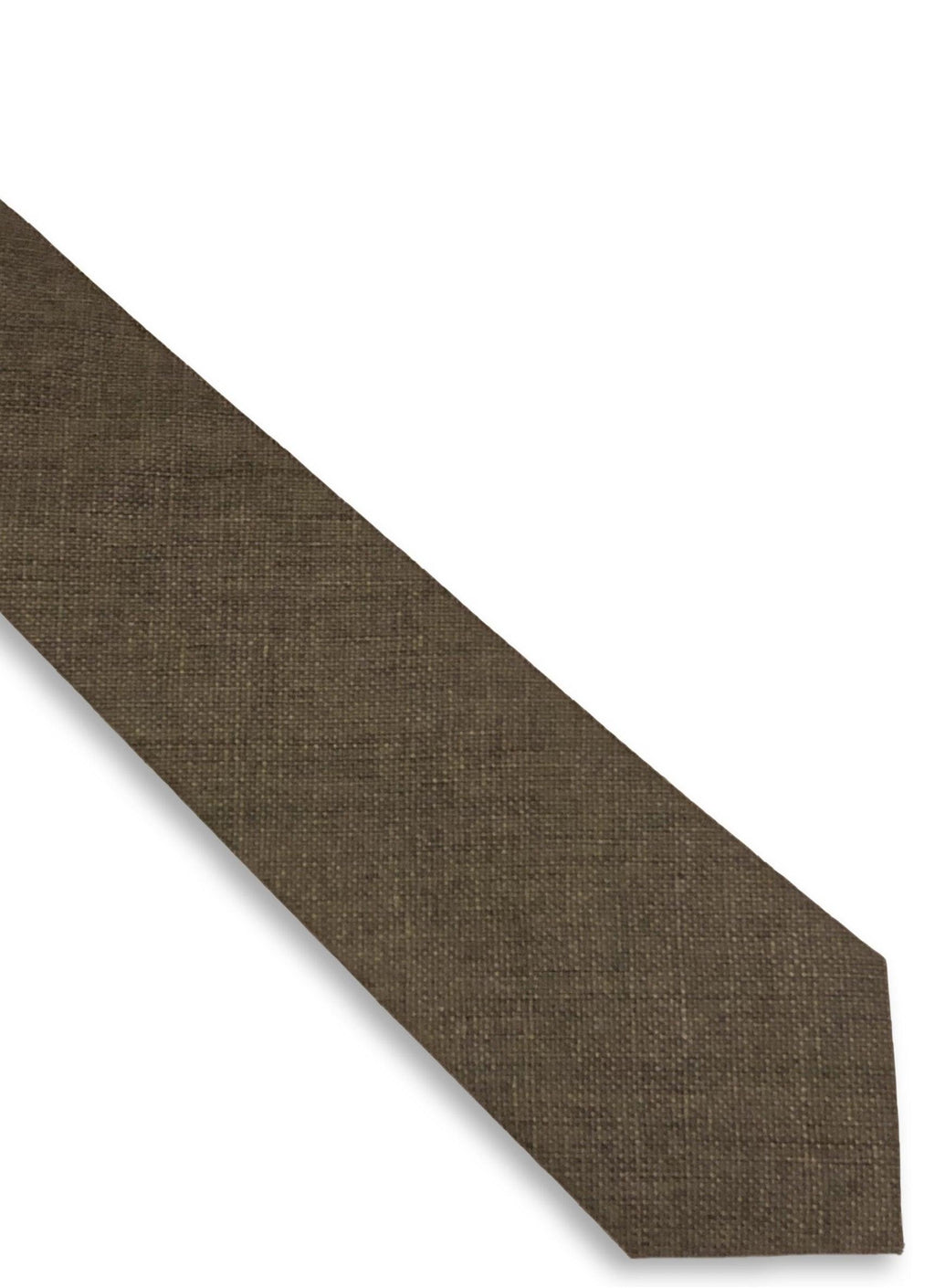 Medium Grey Linen Tie with Floral Pattern