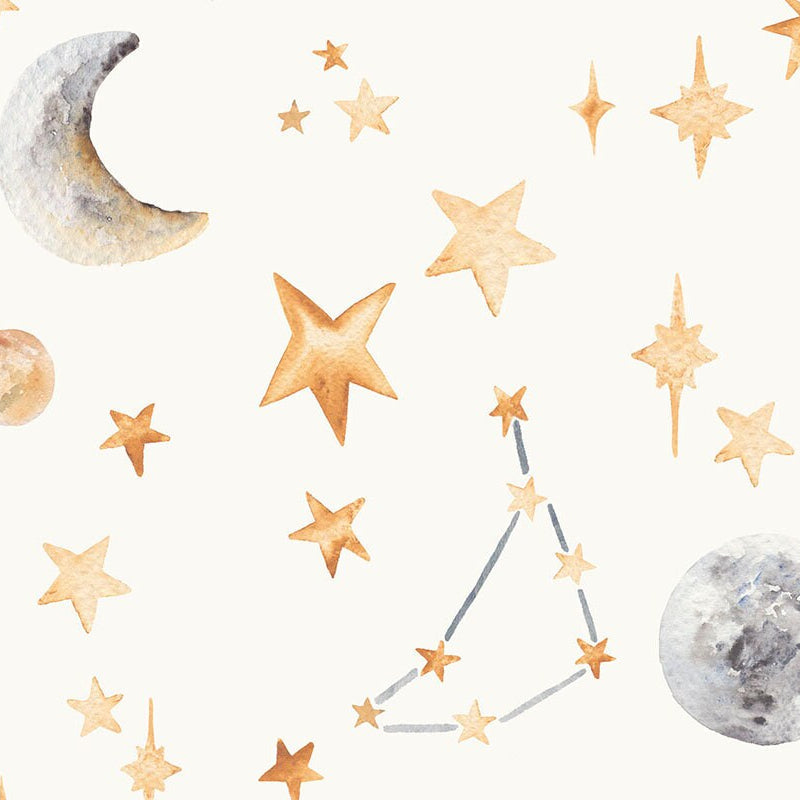 Hand Painted Stars Wallpaper in 4 Dreamy Colours