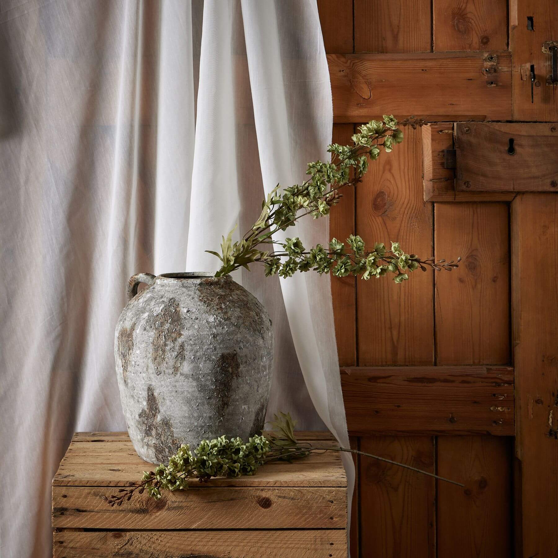 Slender green artificial hops stem, 86cm tall, lifelike plastic foliage for modern home decor by sostter at brixbailey.com
