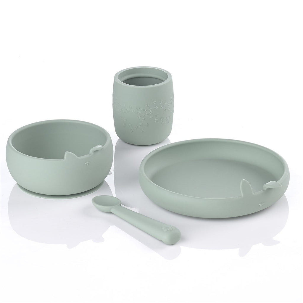 Complete 4 Piece Silicone Dinner Set for Babies