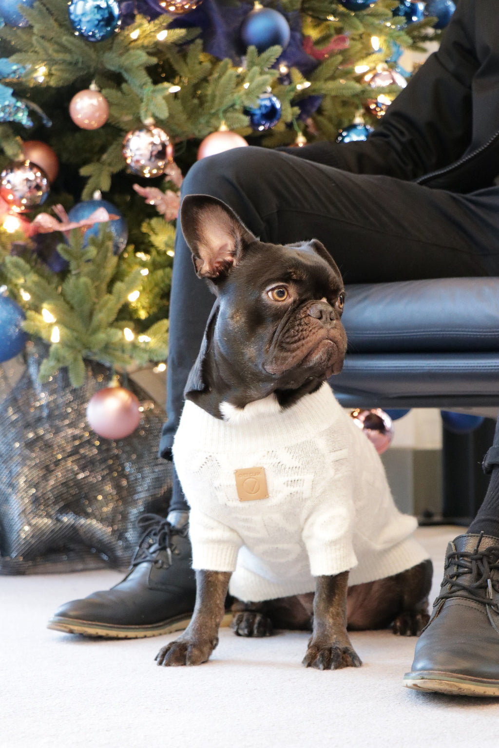 Textured Knit Jumper in Rose and White