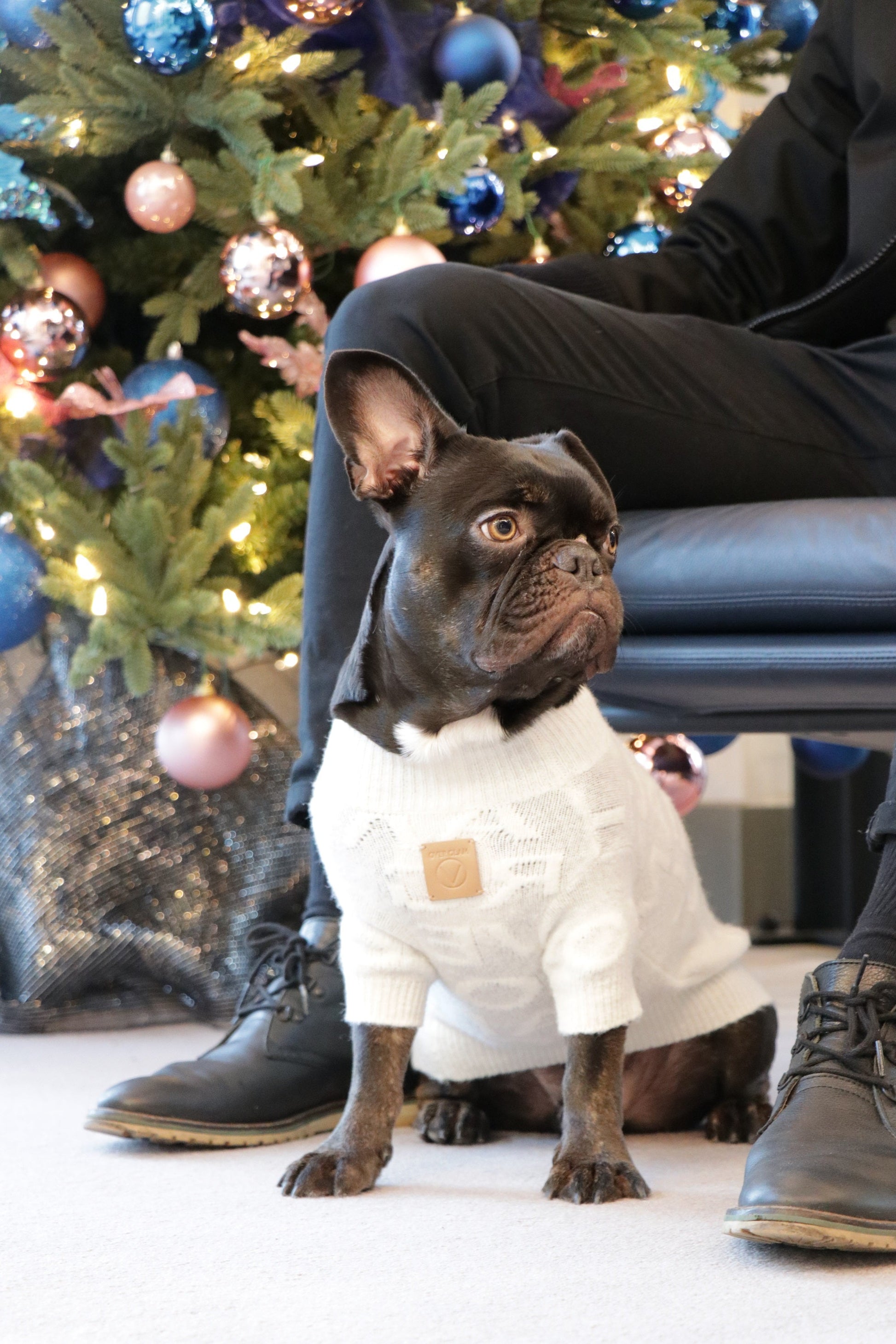 Textured Knit Jumper in Rose and White