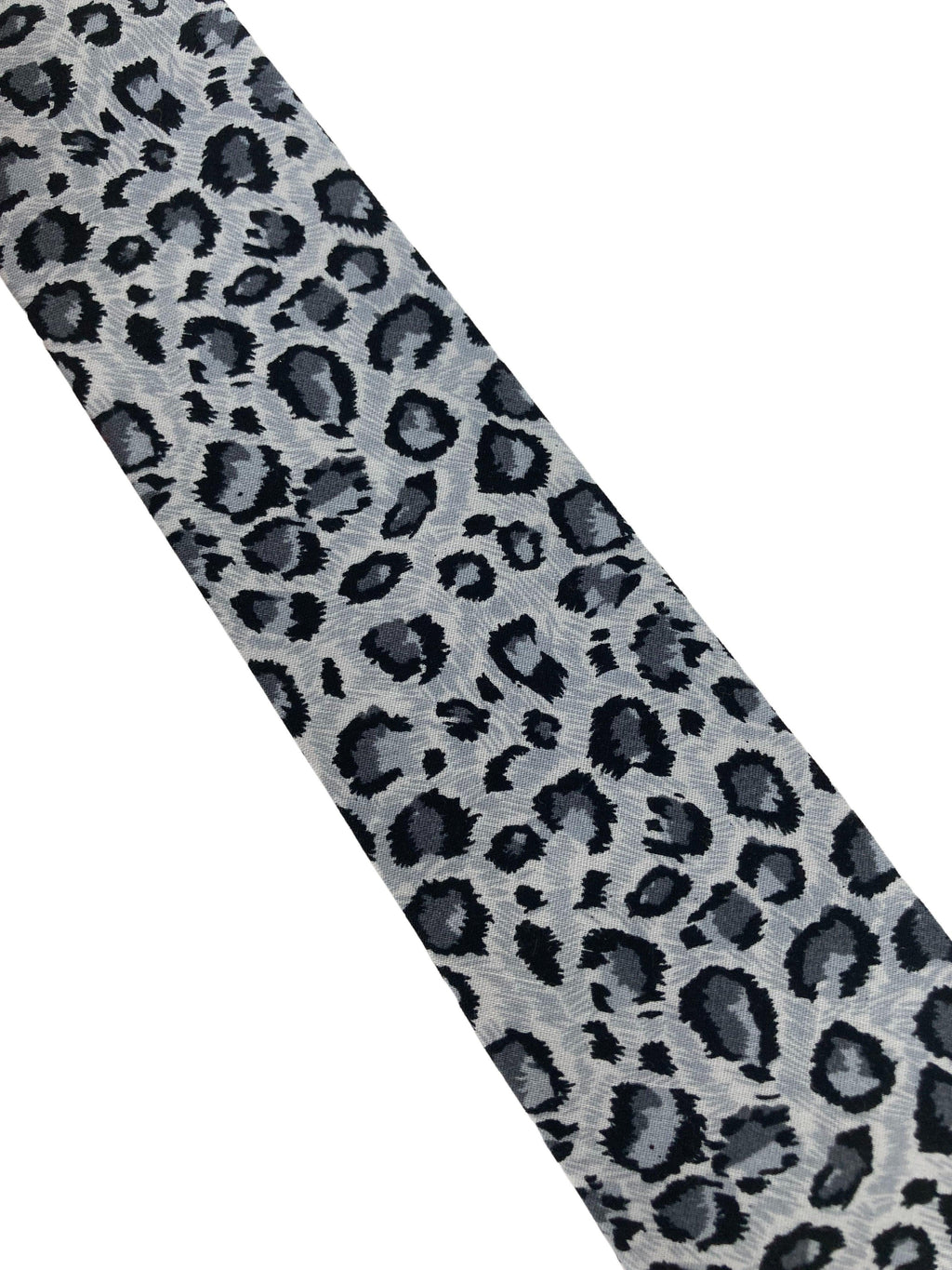 Light Grey Leopard Print Cotton Mens Tie