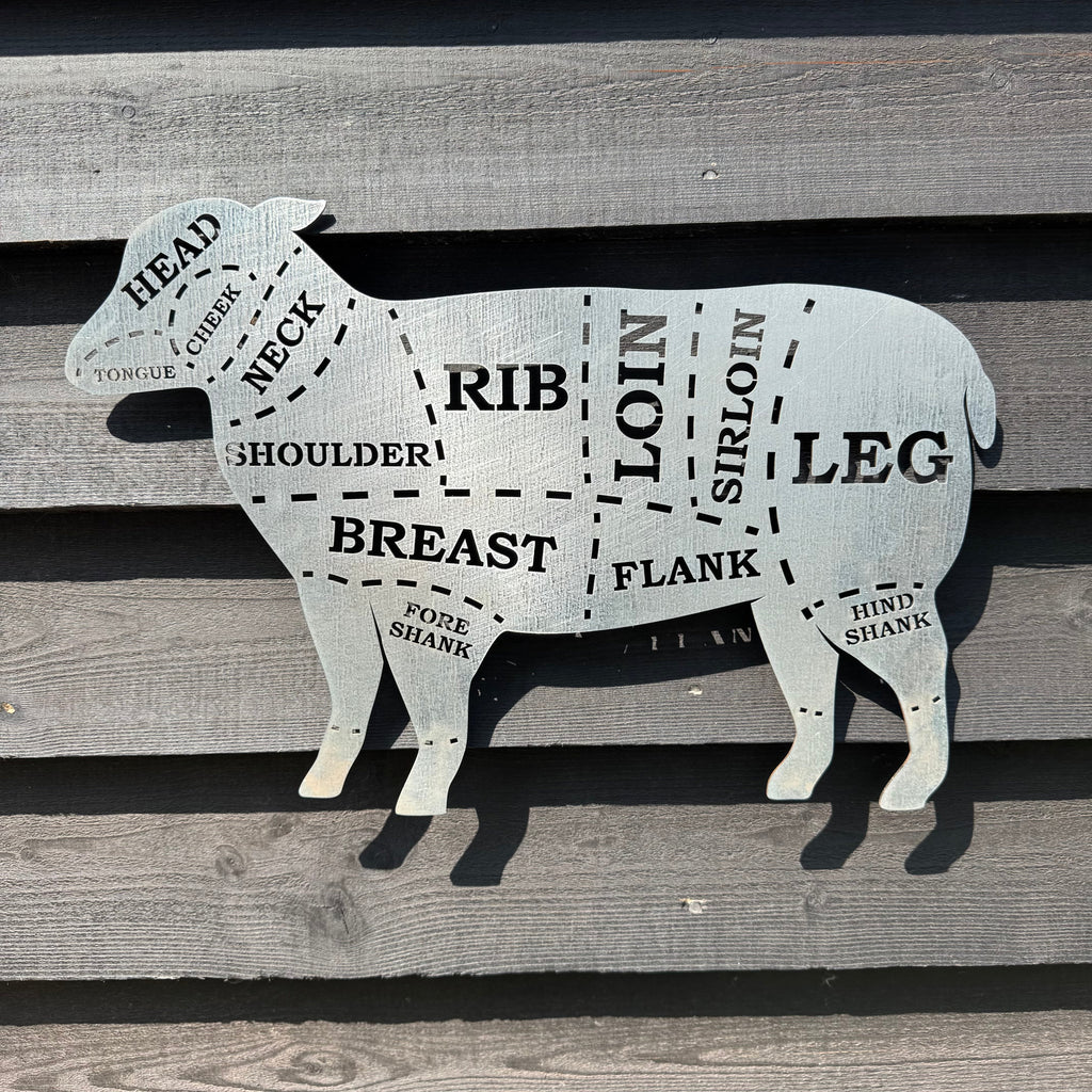 Galvanized Steel Butchers Lamb Wall Decoration