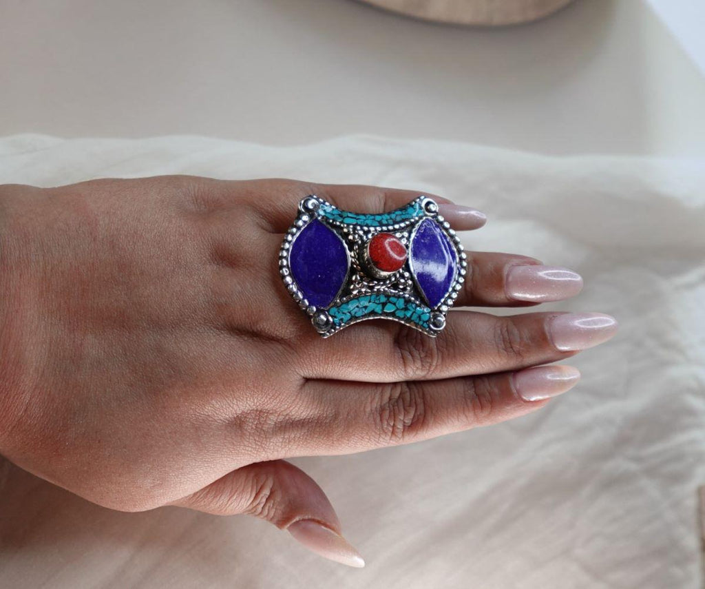 Mosaic Heritage Boho Gemstone Statement Rings