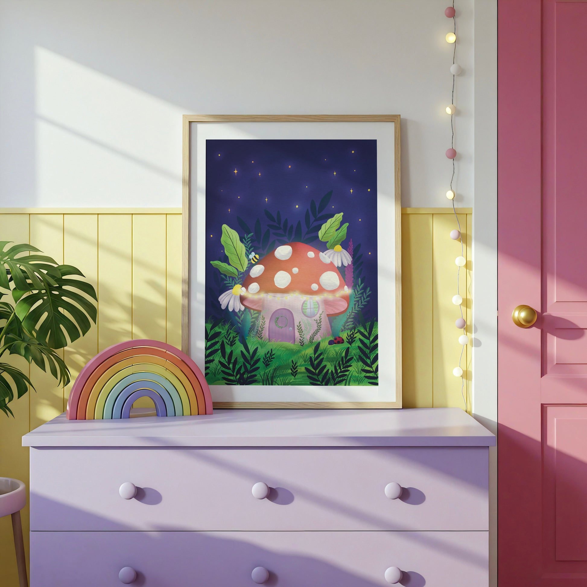 Whimsical Toadstool Art Print Fairycore Wall Art Multiple Sizes