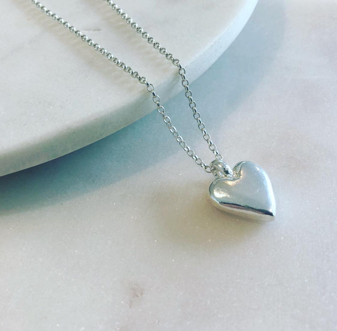 Large Sterling Silver Heart Necklace